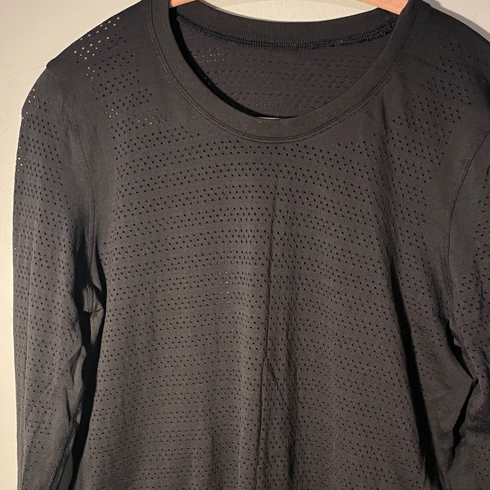 Lululemon Black Mesh Crewneck Sweater